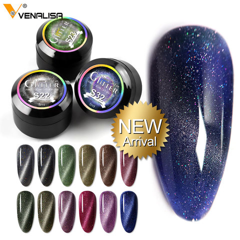 VENALISA Enamel Gel Nail Art Glitter Laser 9D Magnetic Cat Eye Paint Varnish Meteorite Aerolite Cat Eyes Gel Nail Polish Lacquer ► Photo 1/6