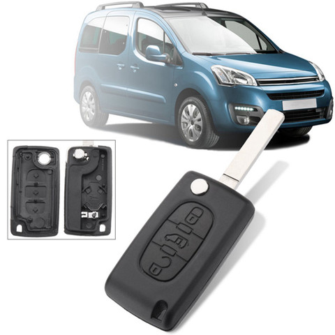 3 Button Remote Key Housing Flip Key Fob Case Shell w/ Blade Remote Key Case With Blade For Peugeot For Citroen Berlingo ► Photo 1/5