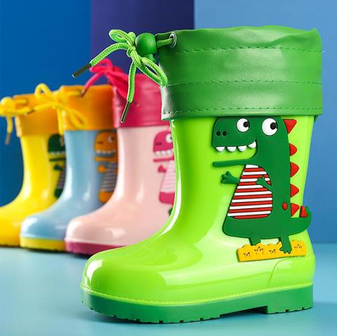 Kids Rain Boots for Girls Waterproof Water Shoes Baby Boys Non-slip Rubber Boots Warm Children Rainboots four Seasons Removable ► Photo 1/6
