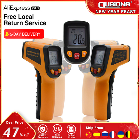 CLUBIONA New Arrival LCD Display Infrared Digital Celsius/Fahrenheit switchable Surface Portable Temperature Thermometer ► Photo 1/6