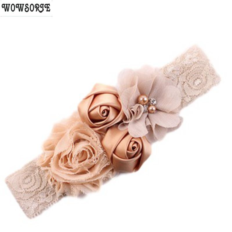 Band Bow Baby Lace Hair Girl Kids Bow Flower Head Wear Flower Hair Band 