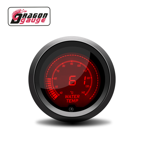 「DRAGON」 52mm Water Temperature Gauge Car Temperature Sensor Digital Display 7 Colors Light Conversion Car Gauge Fit for 12V Car ► Photo 1/6