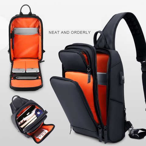 2022 New Crossbody Bag for USB charging Men Shoulder bag High-quality Messenger Bags Male Waterproof Short Trip Chest Bag Pack ► Photo 1/6