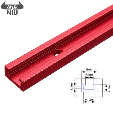 DANIU Red Aluminum Alloy 300-1220mm T-track T-slot Miter Track Jig T Screw Fixture Slot 19x9.5mm for Table Saw Router Table ► Photo 1/6