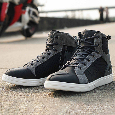 SCOYCO Motorcycle Boots Men Casual Shoes Microfiber Leather Moto Motocross Riding Boots Summer Breathable Motorbike Shoes ► Photo 1/6