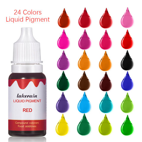 New 10ml Liquid Pigment for Lip Gloss Color Pigment Dyeing Colorant Water Oil Double Use Lipglos Diy Soap Slime Candle Bake ► Photo 1/6