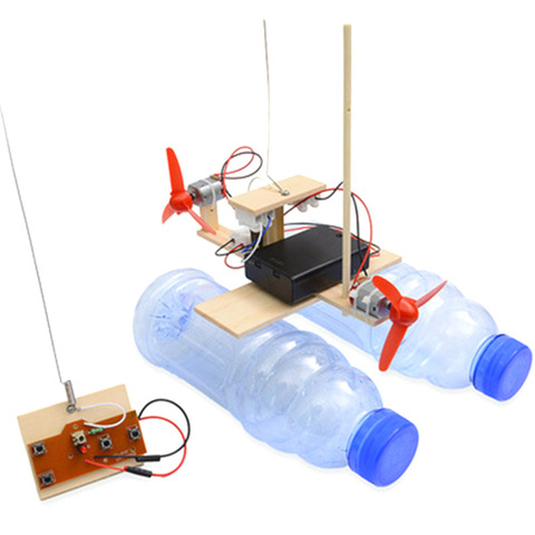 Kids RC Airboat Model Science Experiment Puzzle Assembly Educational Toy For Students Boy Wireless Remote Control Boat Kits Stem ► Photo 1/5