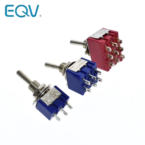 ON-OFF-ON 3 6 9 Pin 3 6 9 Position Mini Latching Toggle Switch 6A 3A MTS-103 MTS-203 MTS-303 ► Photo 1/5