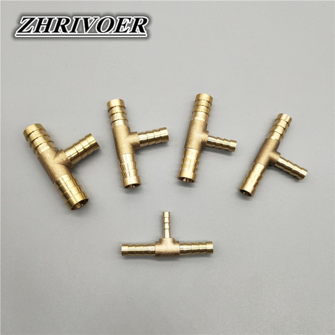 4mm 5mm 6mm 8mm 10mm 12mm 14mm 16mm Tee Type Reducing Hose Barb Brass Barbed Tube Pipe Fitting Reducer Coupler Connector Adapter ► Photo 1/6