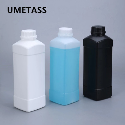 1000ML Empty Square plastic bottle with lid Food Grade HDPE container for shampoo Lotion paint refillable bottles 1PCS ► Photo 1/6