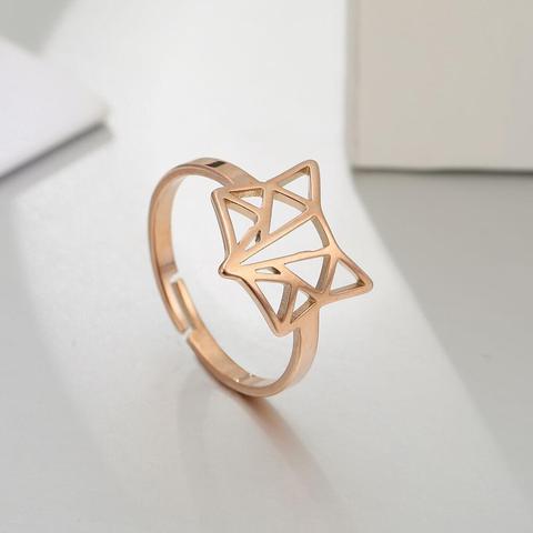 Skyrim Fox Ring Stainless Steel Animal Resizable Rose Gold Color Finger Rings Jewelry Wedding Anniversary Gifts for Women Friend ► Photo 1/6