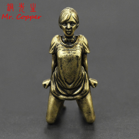 Beauty Women Figurines Ornament Pure Brass Sexy Lady Miniatures Interior Decoration Creative Modern Body Art Desktop Furnishing ► Photo 1/6