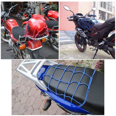 12inch 6 Hook Tiedown Faux Leather Motorcycle Cargo Net Helmet Storage Mesh Bag  Solid Color Elastic with Hooks Durable ► Photo 1/6