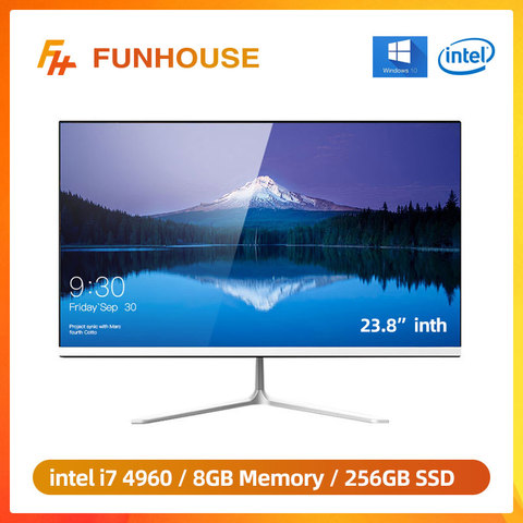 Funhouse 23.8Inch Office Desktop All-In-One PC/1080P Intel Core I7 4960 8G RAM 256G SSD ROM Intel HD Graphics Office Computer PC ► Photo 1/5