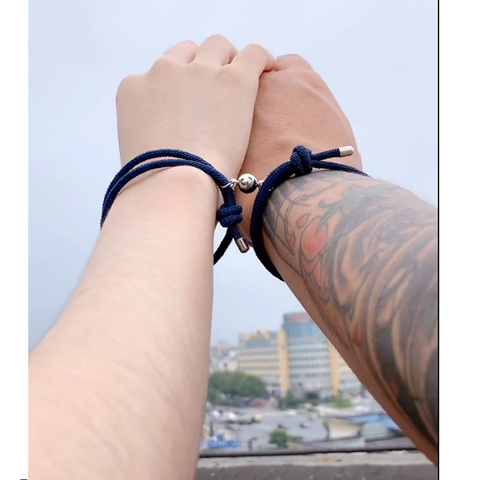 2PCS/SET alloy couple magnetic attraction ball creative Bracelet Stainless Steel friendship rope men and women jewelry gift ► Photo 1/6