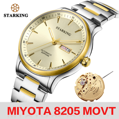 STARKING Men Mechanical Watch Miyota 8205 Movt Automatic Self-wind Wristwatch For Men's Waterproof Sapphire Calendar Watches New ► Photo 1/6