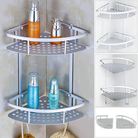 Stainless Steel Bathroom Shelves Silver Bathroom Accessories Shower Corner Shelf Shampoo Storage Rack Bathroom Basket Holder ► Photo 1/6