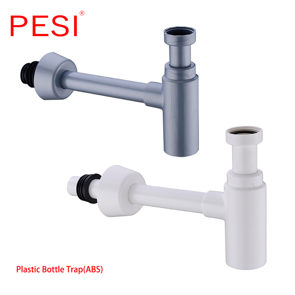 Buy Online Basin Bottle Trap Plastic Round Bathroom Sink Siphon Drains With Pop Up Drain White P Trap Pipe Waste Alitools