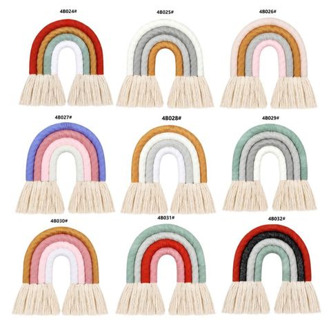 4 Layers Macrame Rainbow Wall Decor for Bedroom Nursery Baby Kids Rooms Colorful Tapestry Rope Woven Tassel Wall Hanging Toys ► Photo 1/6