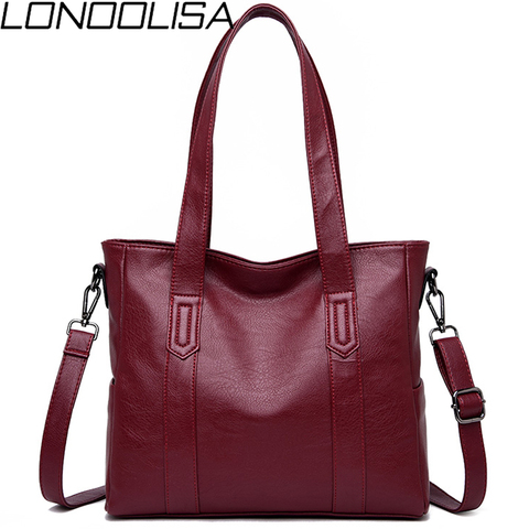 LONOOLISA New Woman Bag 2022 Leather Luxury Handbags Women Bags Designer Crossbody Bags For Women Tote Bolsa Feminina Sac A Main ► Photo 1/6