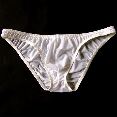 Simple Low Waist Mens Ice Silk Briefs Transparent Breathable U Convex Thin Nylon Underwear China Calzoncillos ► Photo 1/6
