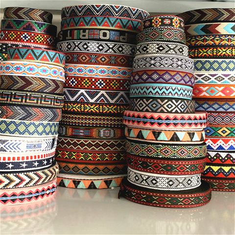 5 Yards 0.75 Inch 20MM Colorful Geometric Single Face Jacquard Embroidered Ribbons DIY Apparel Wrapping Trim Sewing Accessories ► Photo 1/6