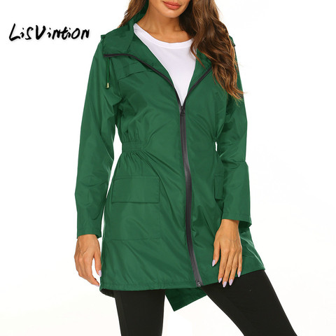 Women Lightweight Raincoat Female Sfit Waterproof Packable Hooded Outdoor Hiking Rain Jacket Active Rainwear ► Photo 1/6
