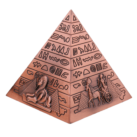 Egyptian Landmark Metal Pyramids Statue Home Decor Gift Table Shelf Ornament Copper ► Photo 1/6