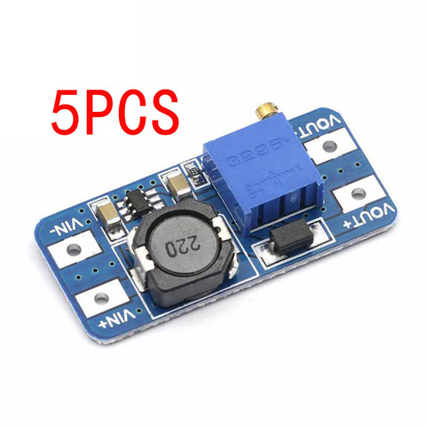 5PCS MT3608 DC-DC Step Up Converter Booster Power Supply Module Boost Step-up Board MAX output 28V 2A ► Photo 1/5