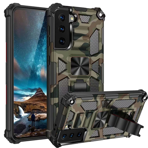 Military Camouflage Armor Shockproof Case For Samsung Galaxy S21 Note 20 Ultra S20 FE 5G Luxury Cover Car Holder Magnetic Case ► Photo 1/6
