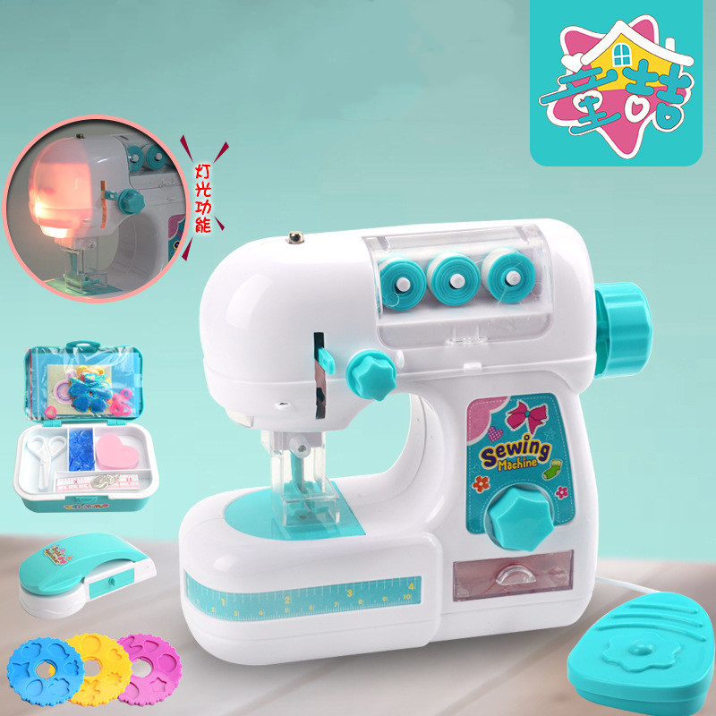 Iycorish Simulation Electric Medium-Sized Sewing Machine Toy Learning Design Clothing Toy Girl Gift