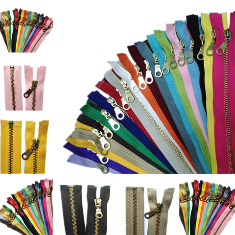 2 pcs 5# brass metal open-end zipper 30-60cm(12-24 inches) (20 colors)sewing zipper ~ ► Photo 1/6