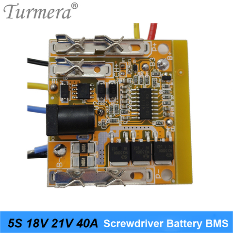 Turmera 5S 18V 21V 40A BMS Lithium Battery Board with Balance for 21V 18V Screwdriver Shurik and Vacuum Cleaner Battery Pack Use ► Photo 1/6