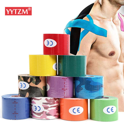 15 Colours Kinesiology Athletic Tape Recovery Sports Cotton Elastic Adhesive Strain Injury Fitness Run Knee Muscle Pain Relief ► Photo 1/6