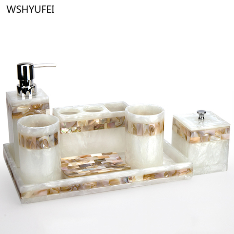Light luxury shell home bathroom European wash suit bathroom supplies brush tooth cup soap bottle soap dish toothbrush holder ► Photo 1/5