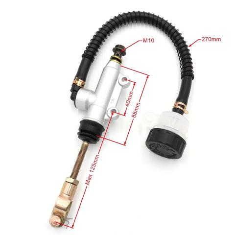 Silver Rear Foot Brake Master Cylinder Pump Quad ATV Hydraulic With Reservoir For Pit Dirt Bikes Motorcycle ► Photo 1/6