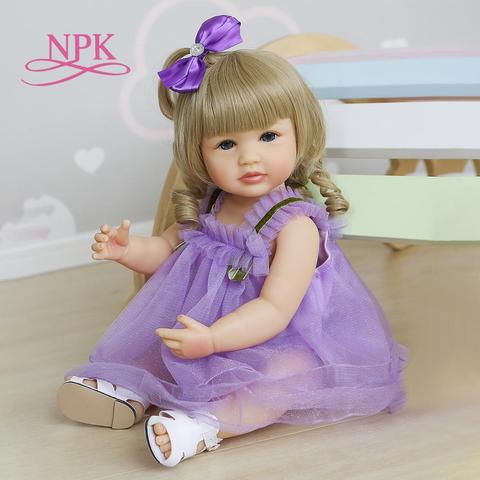 55cm Original Npk Full Body Silicone Bebe Doll Rebon Todder Girl