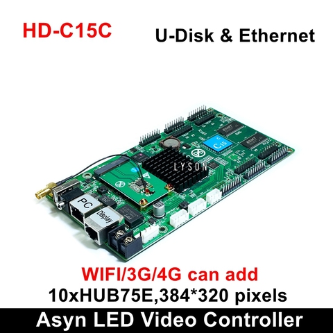 Huidu HD-C15C HD-C35C Asynchronous Indoor Outdoor LED Video Display Card Can Add 4G Wifi Brightness Temperature ► Photo 1/6