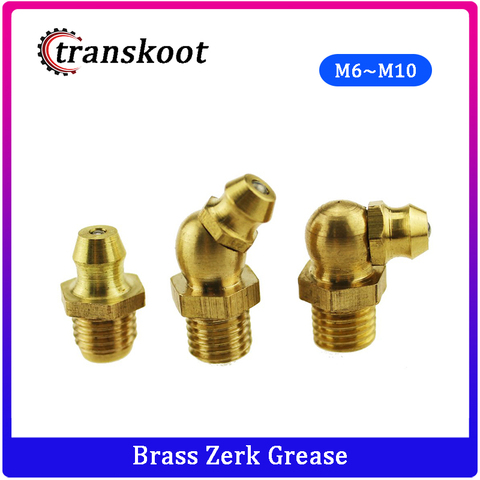 M6 M8 M10 Male Thread 1mm Pitch 45 90 Degree straight Brass Hydraulic Zerk Grease Nipple Fittings ► Photo 1/5