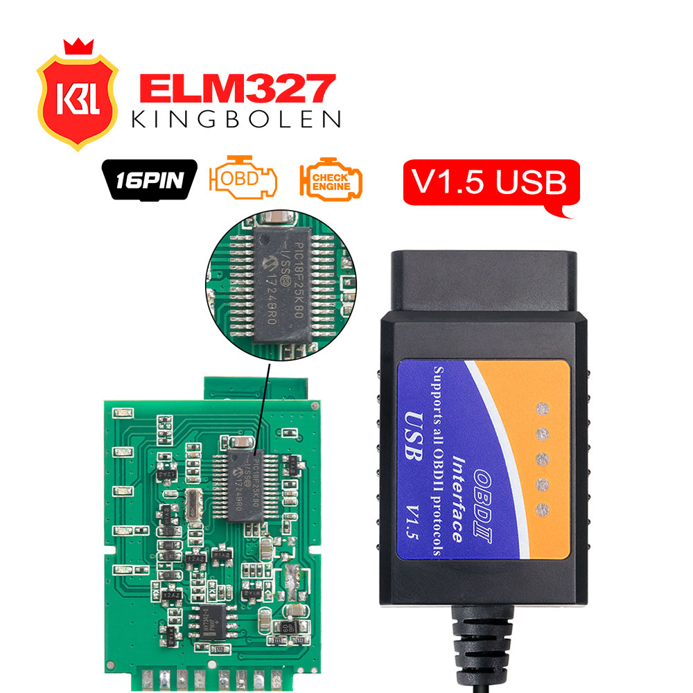 ELM327 V1.5 USB FORSCAN For F-ord PIC18F25k80 FTDI OBDII Car Diagnostic Tool OBD2 ELM 327 V 1.5 Code Scanner Tool - Price history & Review | AliExpress Seller -