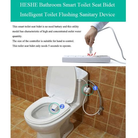 Bathroom Smart Toilet Seat Bidet Toilet Lid / Ass Flusher Intelligent Toilet Flushing Sanitary Device Dropshipping ► Photo 1/6