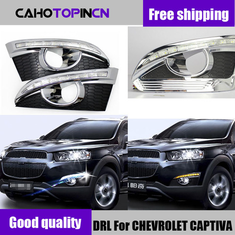 DRL For CHEVROLET CAPTIVA 2011 - 2016 Turn Signal Relay Car-styling 12V LED  Daytime Running Lights with fog lamp hole ► Photo 1/6
