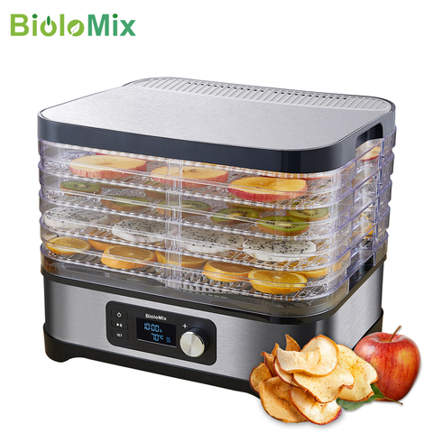 BioloMix BPA FREE 5 Trays Food Dryer Dehydrator with Digital Timer and Temperature Control for Fruit Vegetable Meat Beef Jerky ► Photo 1/6