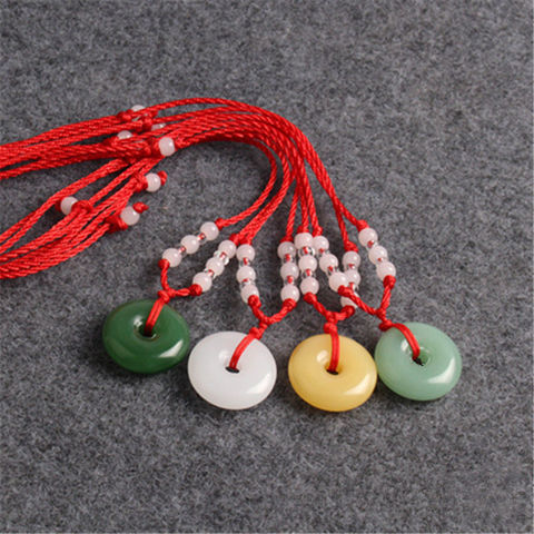 Natural Multicolor Jade Doughnut Pendant Agate Necklace Fashion Accessories Charm Jewellery Carved Amulet Gifts for Women Men A2 ► Photo 1/6