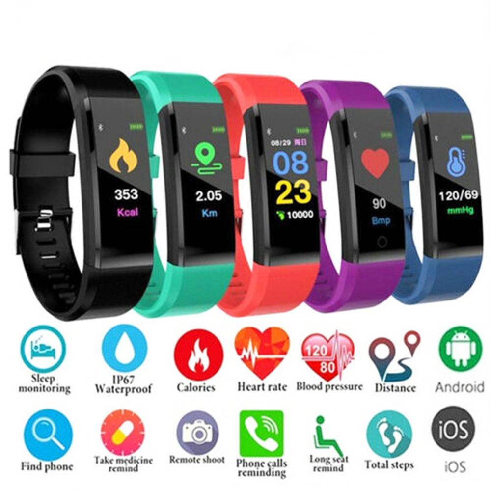 ID115 Plus 115Plus 115 Pro Colour Activity Fitness Tracker Smart Pedometer Wristband Walking Heart Rate Pedometer SmartBand ► Photo 1/6