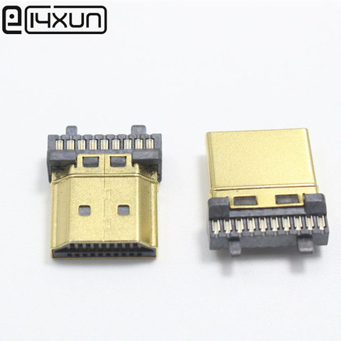 2pcs 19 pin HDMI Male Plug Connector Gold-plating HDMI Sockect repair replacement Soldering A type ► Photo 1/6