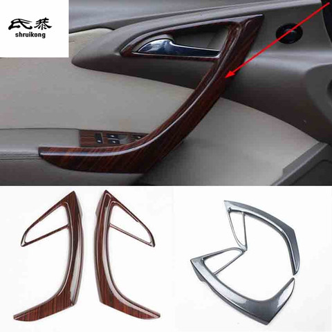 2pcs/lot ABS carbon fiber grain or wooden Front Interior door armrest decoration cover for 2009-2014 OPEL ASTRA J P10 ► Photo 1/5