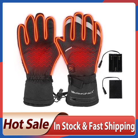 Motorcycle Heated Gloves Battery Powered Heated Gloves With Heat Rays Touchscreen Warm Windproof Waterproof Motorcycle Gloves ► Photo 1/6