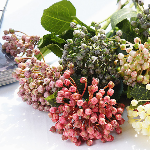 Hydrangea Fruit berries with leaves plastic Artificial Flowers home garden decor fleur artificielle 2Heads/branch fake plant ► Photo 1/2