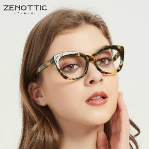 ZENOTTIC Brand Design Butterfly Glasses Frame For Women Vintage Acetate Fashion Myopia Optical Eyewear Female Cat Eye Spectacles ► Photo 1/6